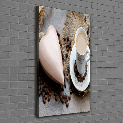 Canvas wall art Coffee and heart