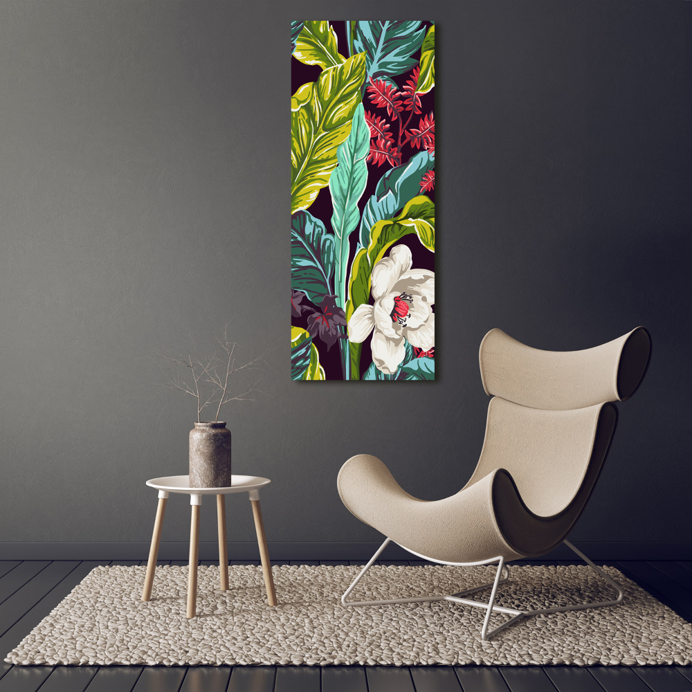 Wall art canvas large Tropical flowers