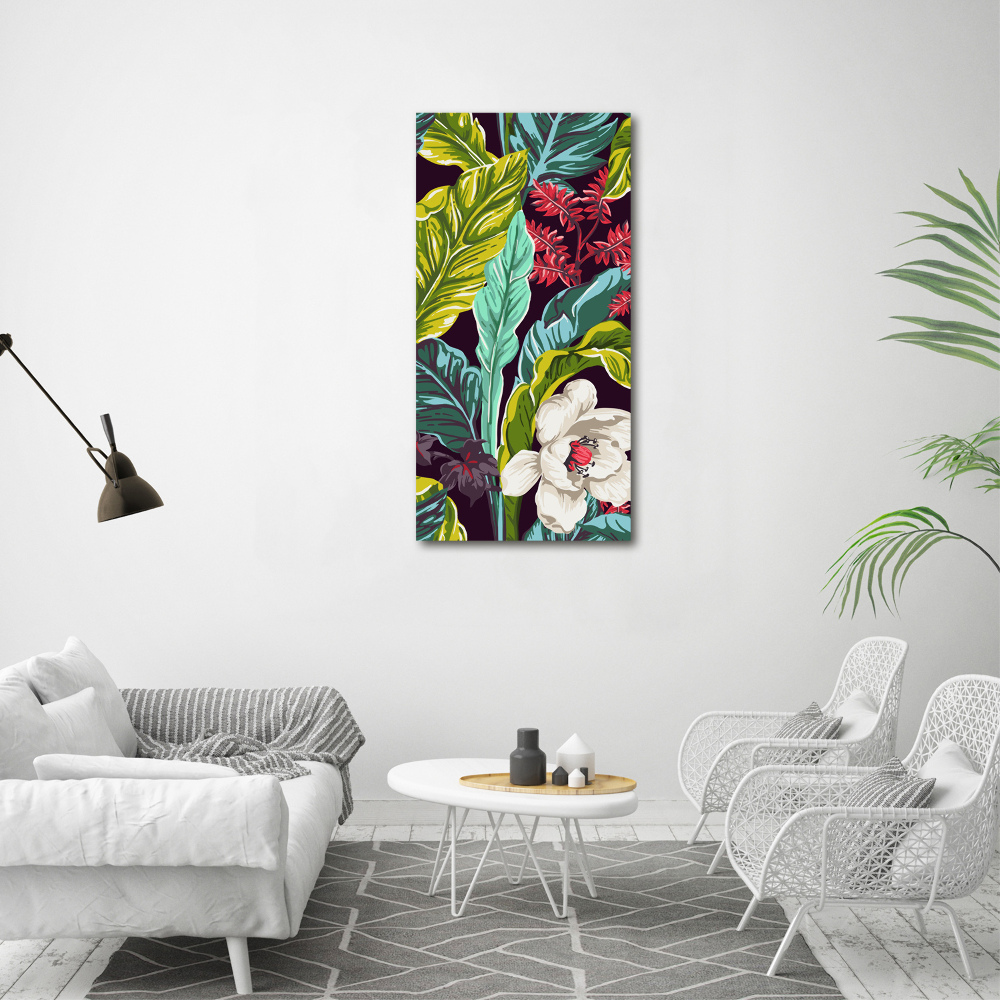 Wall art canvas large Tropical flowers