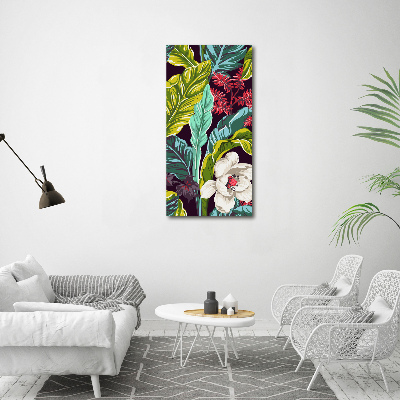 Wall art canvas large Tropical flowers