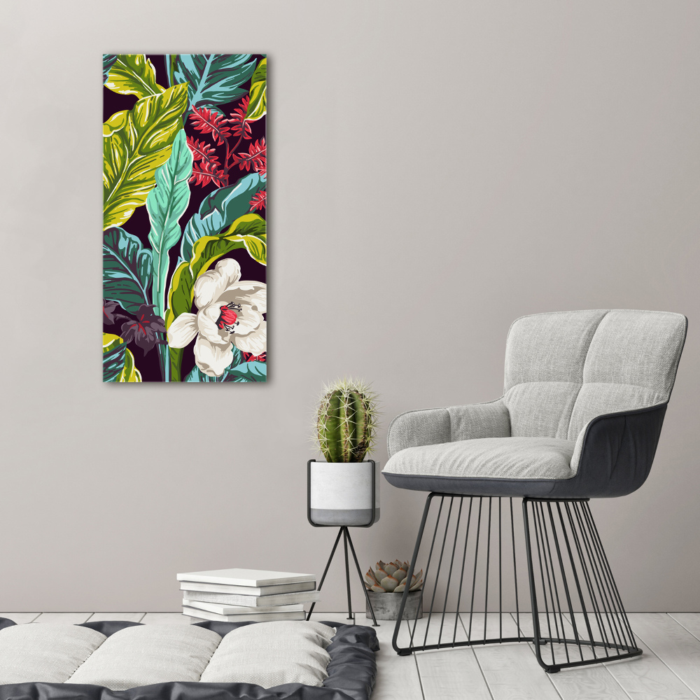 Wall art canvas large Tropical flowers