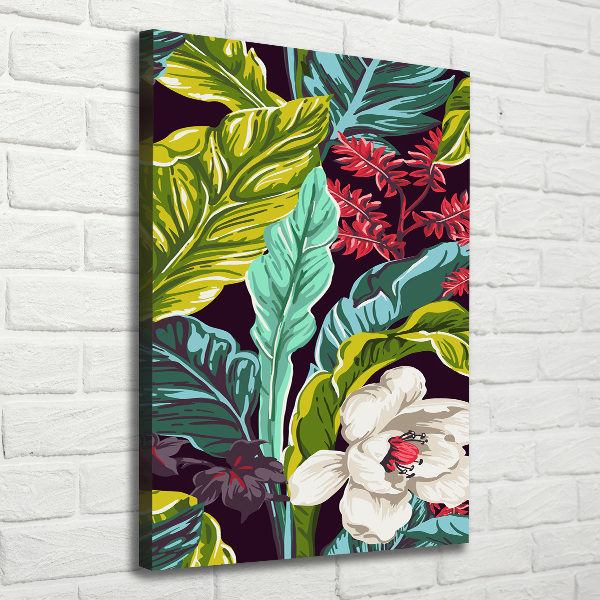 Wall art canvas large Tropical flowers