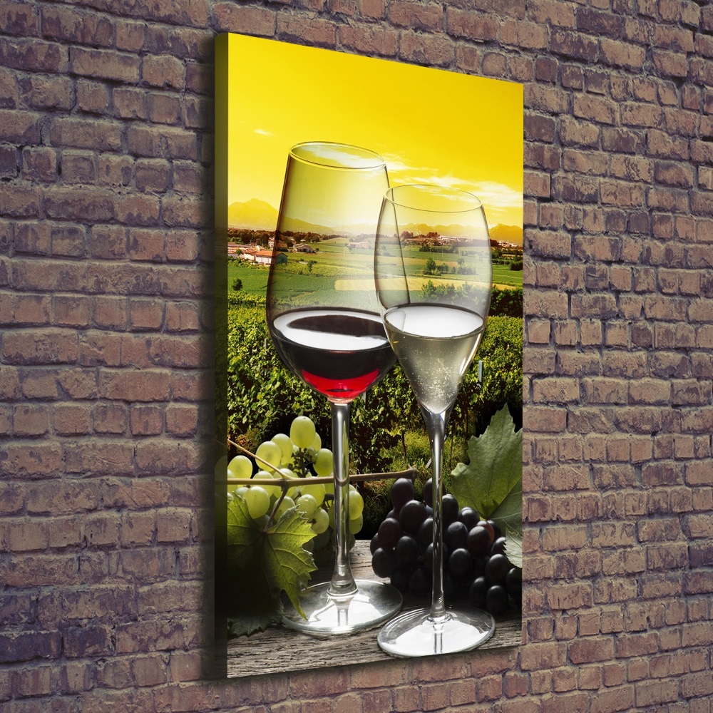 Canvas print Wine and grapes