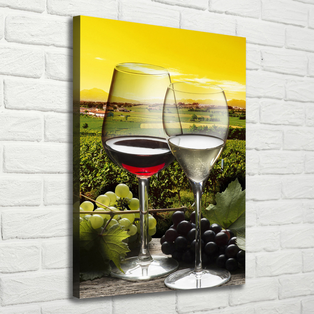 Canvas print Wine and grapes