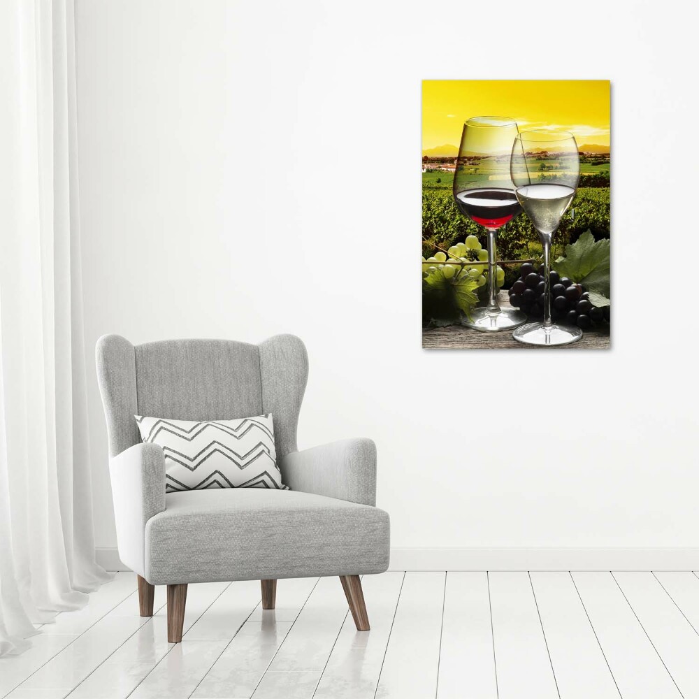 Canvas print Wine and grapes