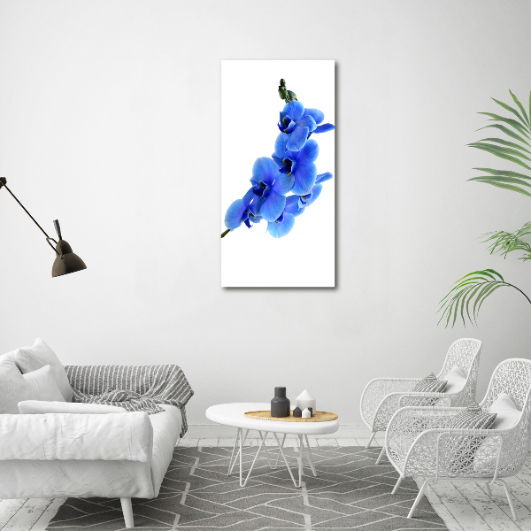 Large canvas wall art Blue orchid