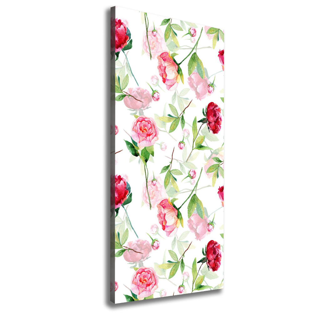 Wall art canvas large Roses and peonies