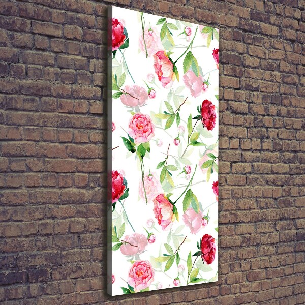 Wall art canvas large Roses and peonies