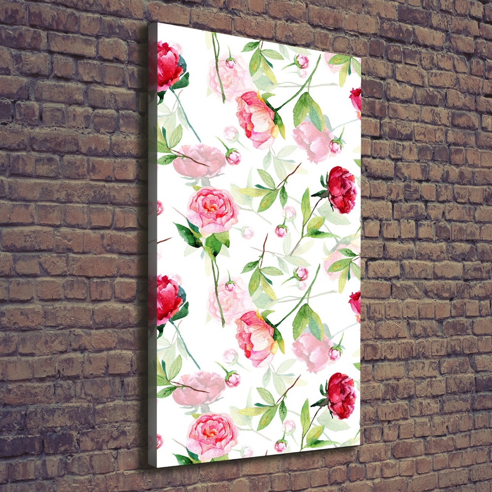 Wall art canvas large Roses and peonies