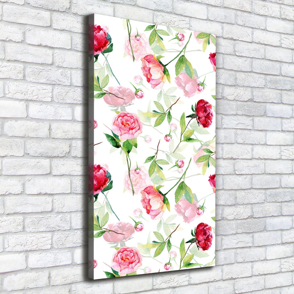 Wall art canvas large Roses and peonies