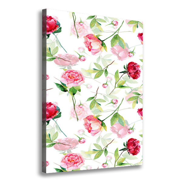 Wall art canvas large Roses and peonies