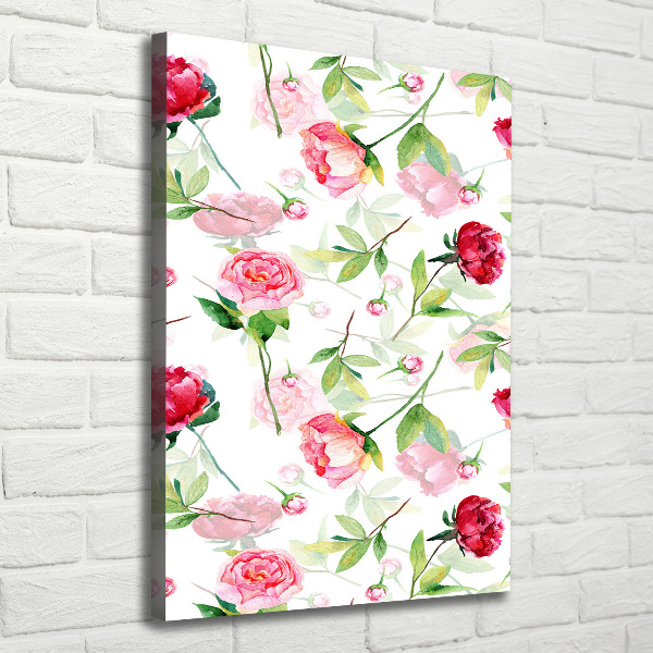 Wall art canvas large Roses and peonies