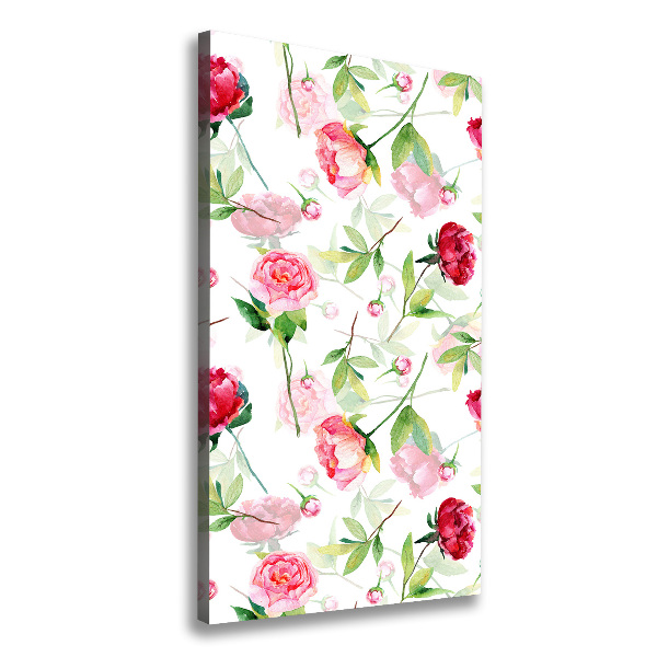 Wall art canvas large Roses and peonies