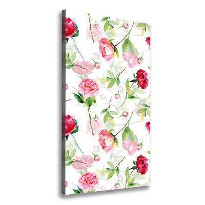 Wall art canvas large Roses and peonies