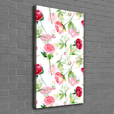 Wall art canvas large Roses and peonies