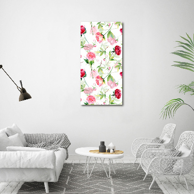 Wall art canvas large Roses and peonies