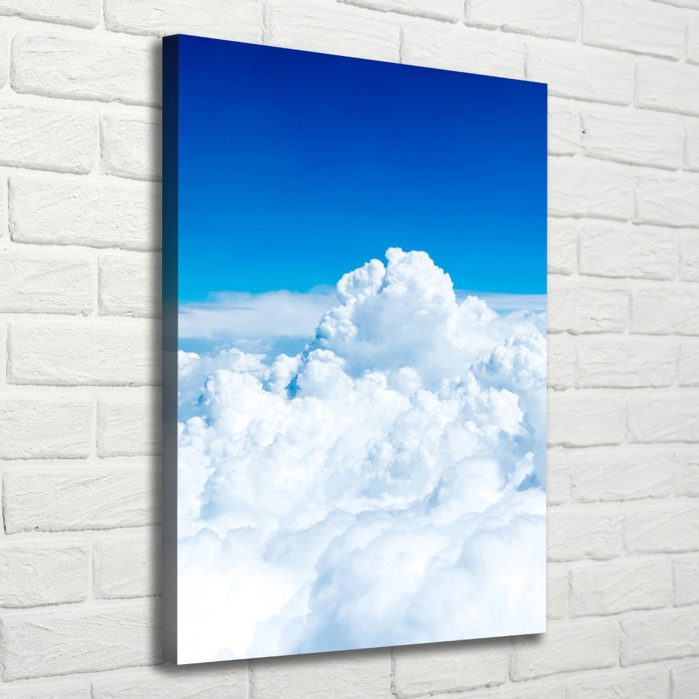 Wall art canvas large Flight over the clouds