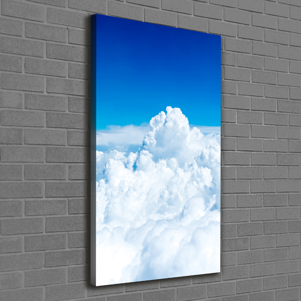 Wall art canvas large Flight over the clouds