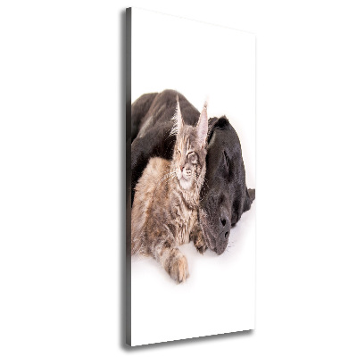 Wall art canvas large Dog and cat