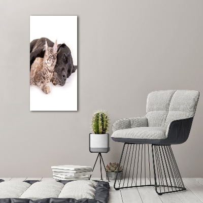 Wall art canvas large Dog and cat