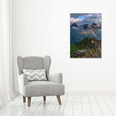 Wall art canvas large Mountain peaks