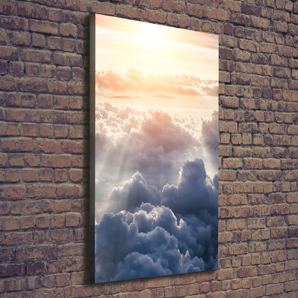 Picture canvas print Flight over the clouds