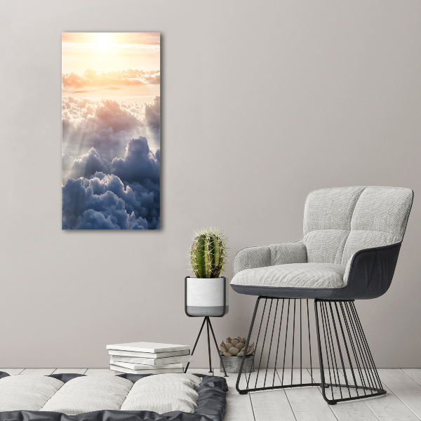 Picture canvas print Flight over the clouds