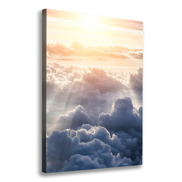 Picture canvas print Flight over the clouds