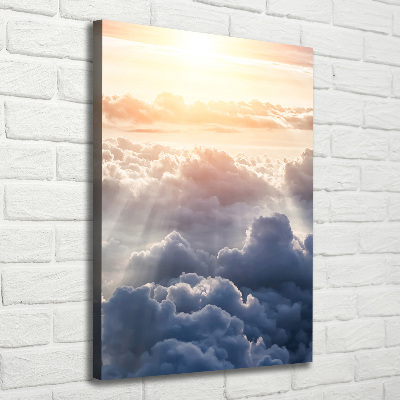 Picture canvas print Flight over the clouds