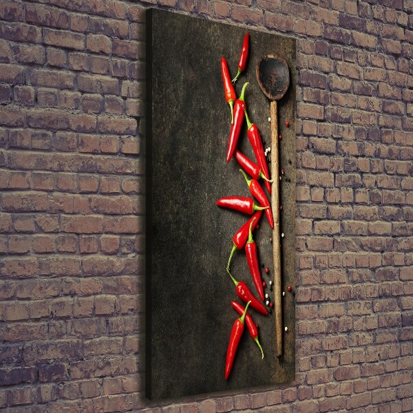 Wall art canvas large Chilli peppers