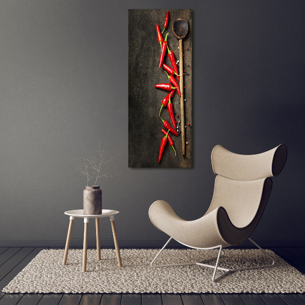 Wall art canvas large Chilli peppers