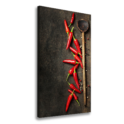 Wall art canvas large Chilli peppers