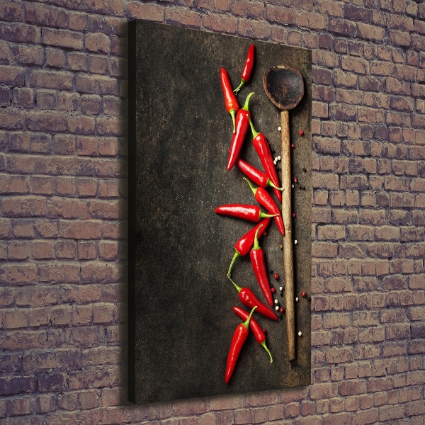 Wall art canvas large Chilli peppers