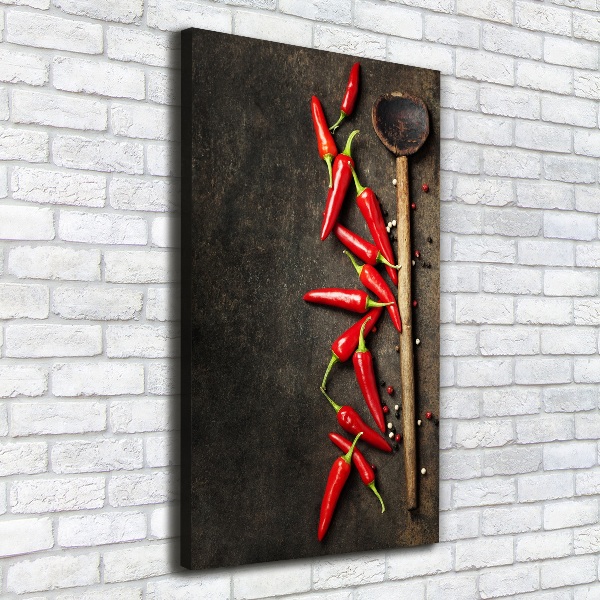 Wall art canvas large Chilli peppers