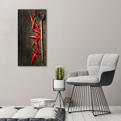 Wall art canvas large Chilli peppers