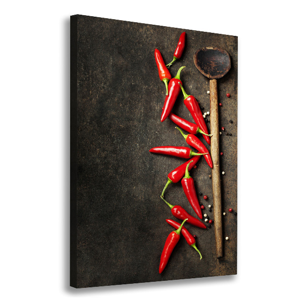 Wall art canvas large Chilli peppers