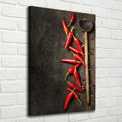 Wall art canvas large Chilli peppers