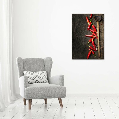 Wall art canvas large Chilli peppers