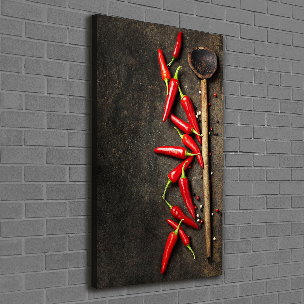 Wall art canvas large Chilli peppers