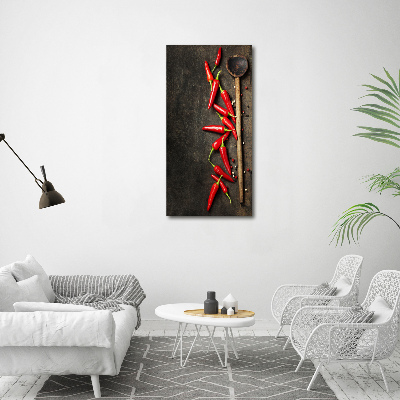 Wall art canvas large Chilli peppers