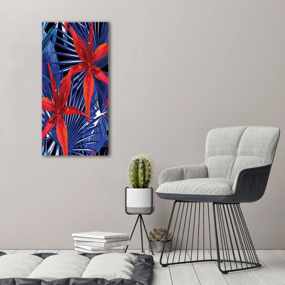 Wall art canvas Tropical flowers