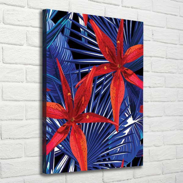 Wall art canvas Tropical flowers