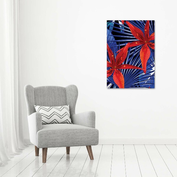 Wall art canvas Tropical flowers