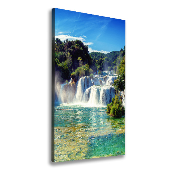 Picture canvas print KRKA waterfall