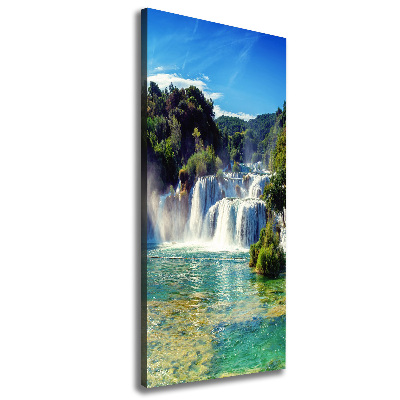 Picture canvas print KRKA waterfall