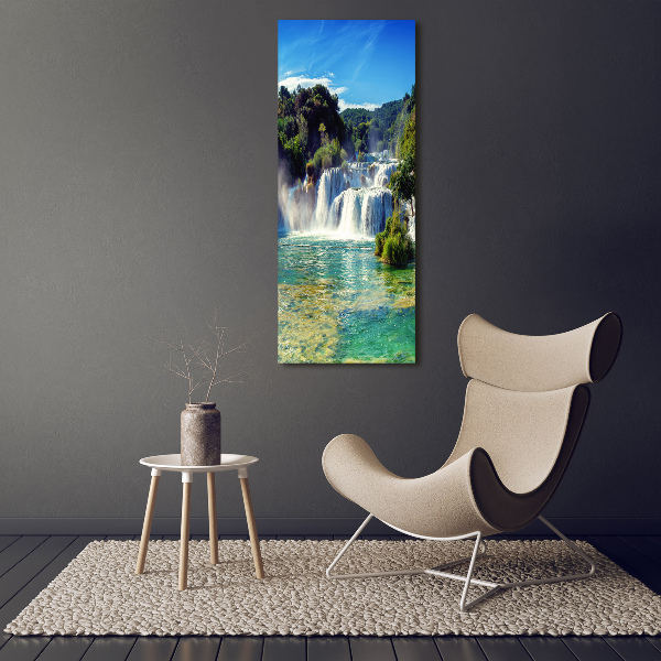 Picture canvas print KRKA waterfall