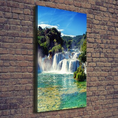 Picture canvas print KRKA waterfall