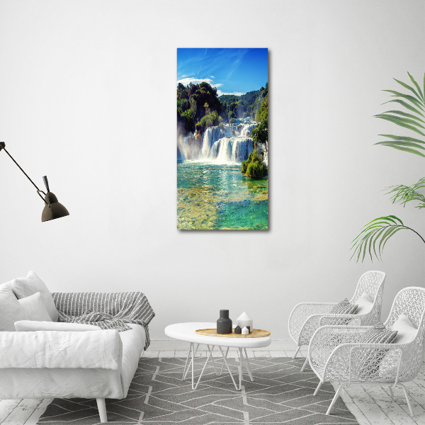 Picture canvas print KRKA waterfall