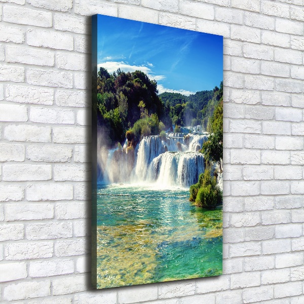 Picture canvas print KRKA waterfall