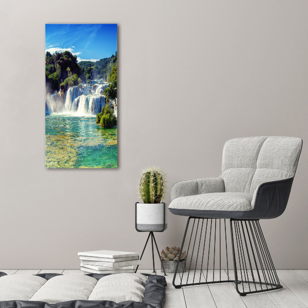 Picture canvas print KRKA waterfall